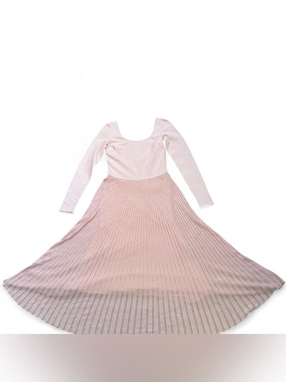 Ralph Lauren Purple Label Women’s Pink Pointelle-Knit Scoopneck Day Dress - Picture 7 of 7
